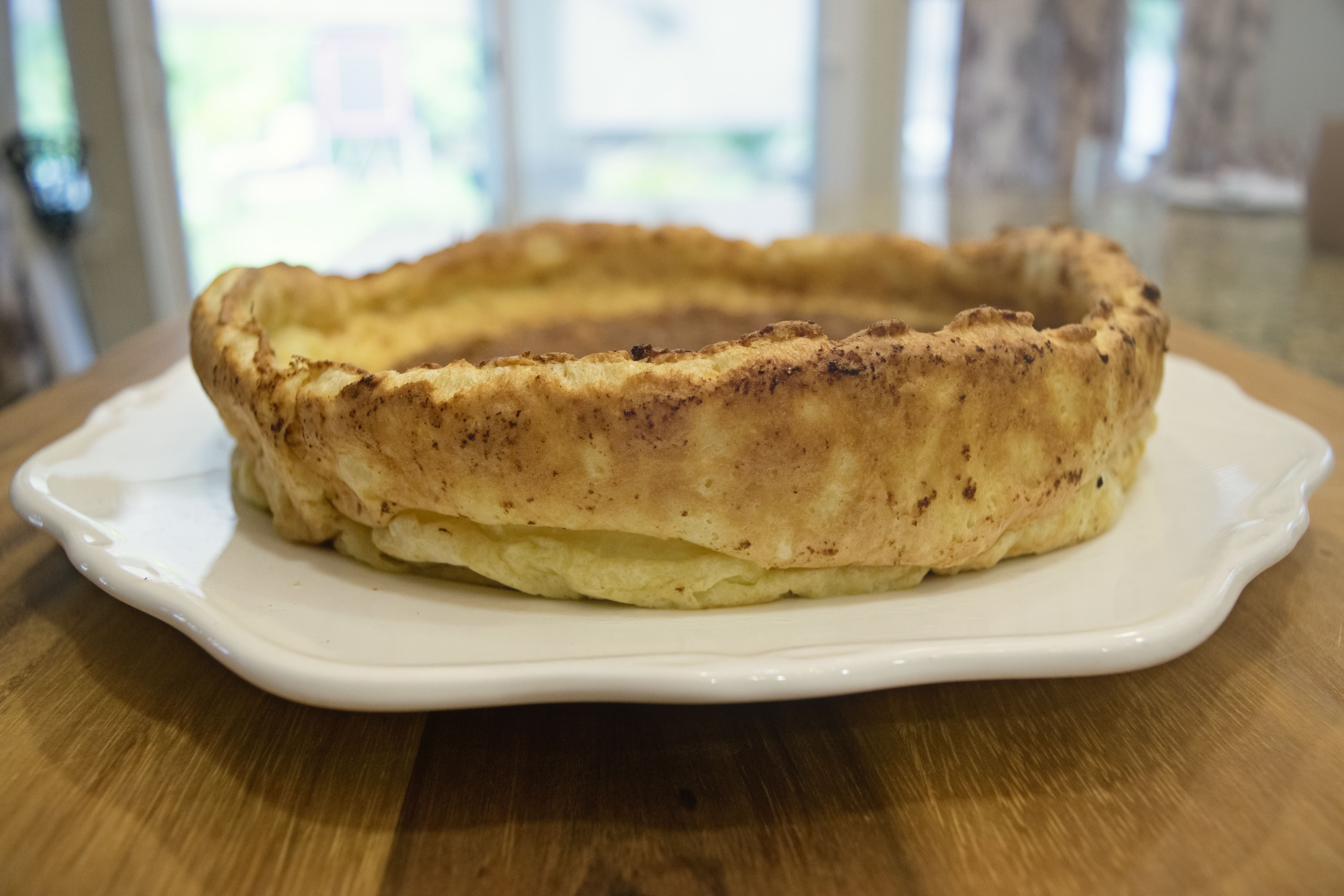 dutch baby pancake with cinnamon sugar topping