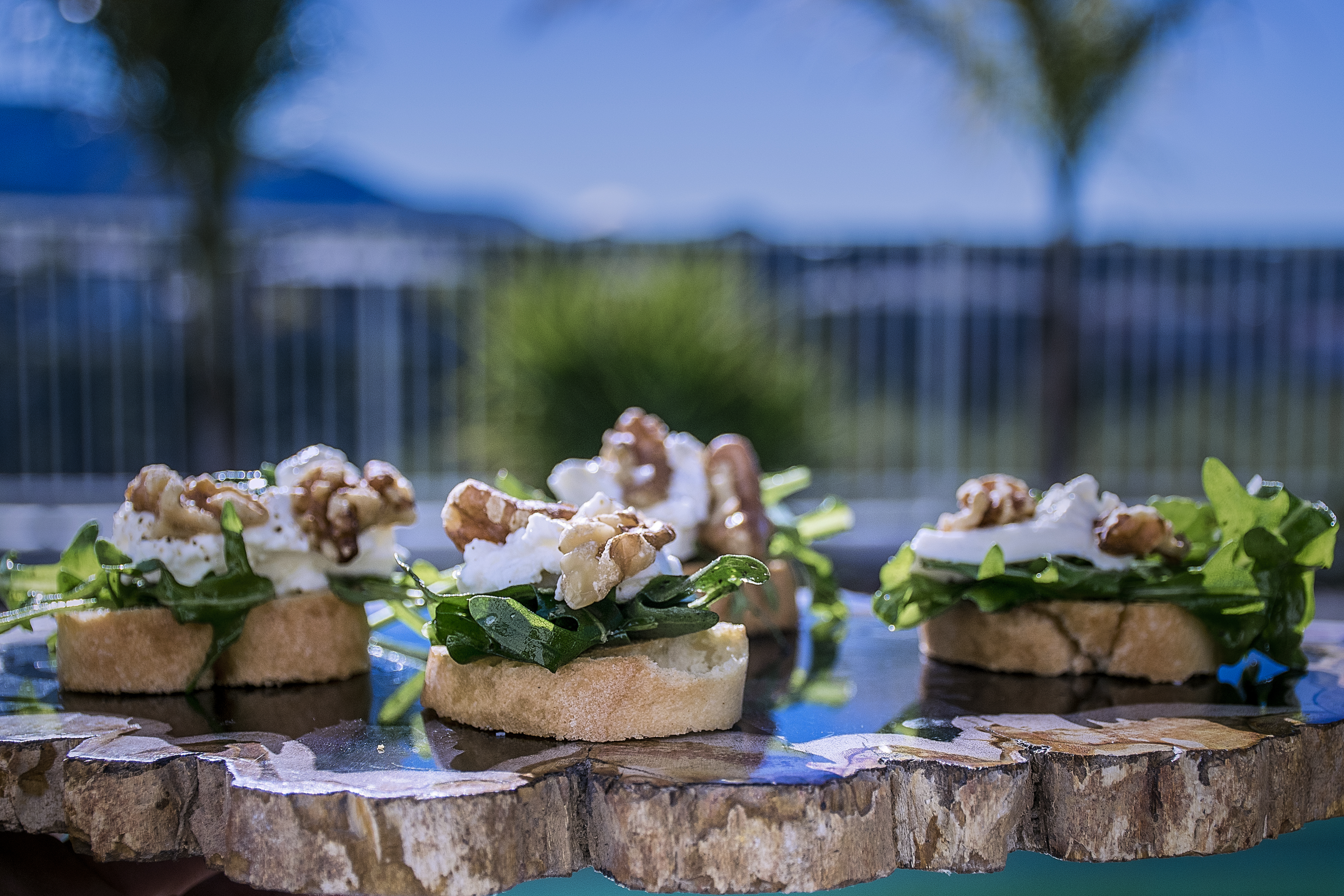 arugula and burrata crostini