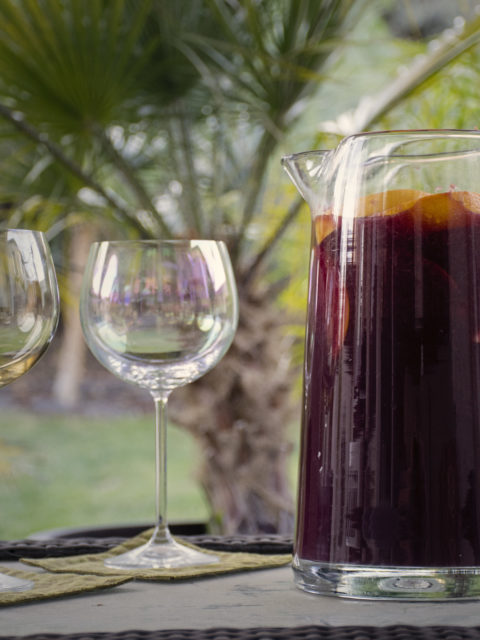 red wine citrus fruit refreshing summer cocktail