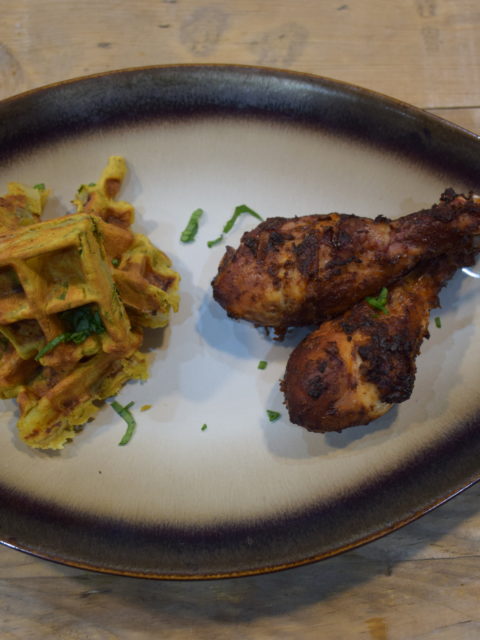 tandoori chicken and waffles